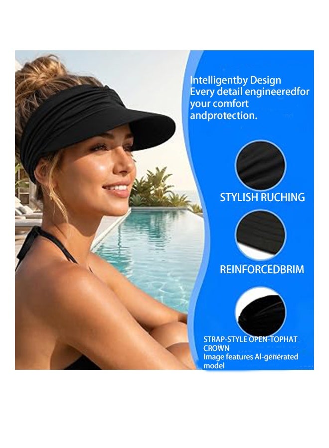 KANGLI 1 PCS Womens Wide Brim Sun Visor Hat, Summer Beach Sport Cap - Image 2