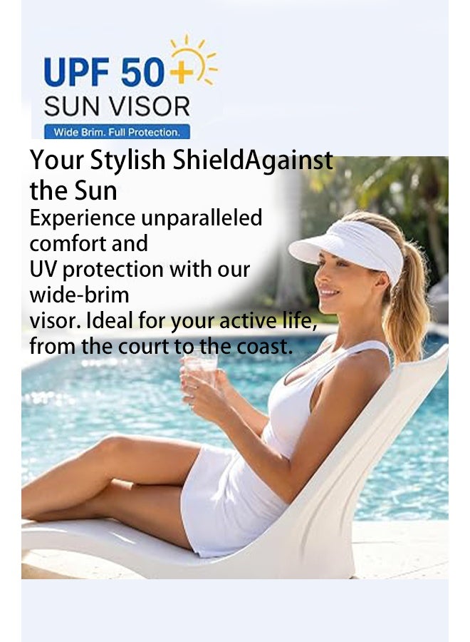 KANGLI 1 PCS Womens Wide Brim Sun Visor Hat, Summer Beach Sport Cap - Image 3
