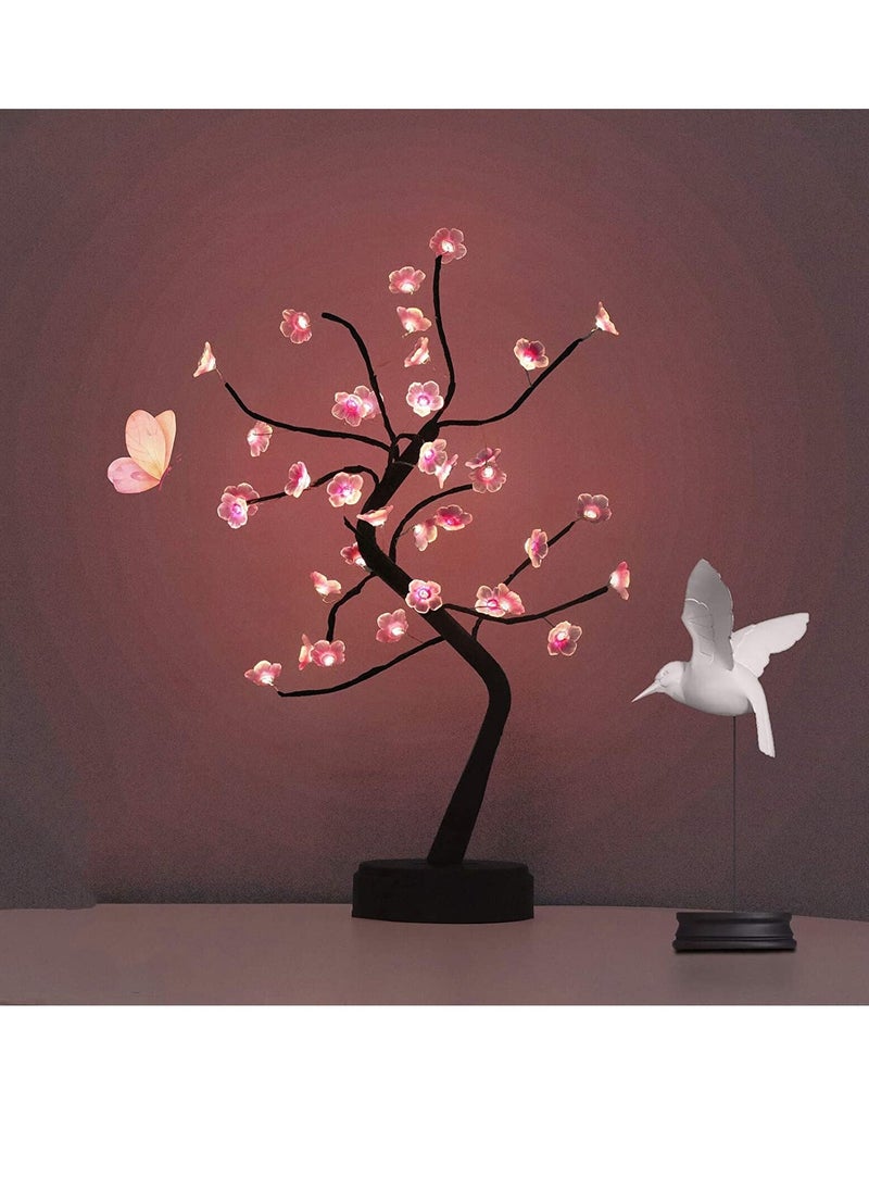 Stunning Pink Cherry Blossom Bonsai Tree Light - Ideal for Living Room Decor, Night Light, Gifts, Weddings & More - Unique & Elegant Home Decorations - Image 1
