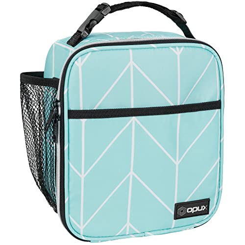 opux Premium Insulated Lunch Box Soft School Lunch Bag for Kids Boys Girls Leakproof Small Lunch Pail Men Women Work Reusable Compact Cooler Tote Lunchbox for Office Adult Teal