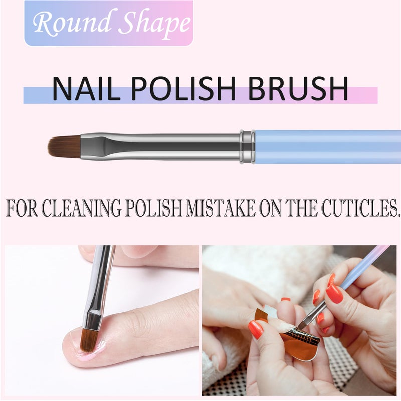 JASSINS Nail Art Clean Up Brushes, 3 Pcs Flat/Oval/Fine Angled Gel Nail Brushes,For Nail Art Design Painting DIY and Cleaning Polish Mistake on the Cuticles (Color) - Image 5