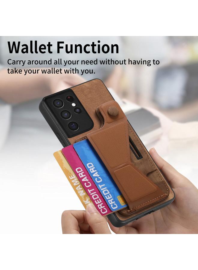 اس-توب جراب لهاتف Samsung Galaxy S21 Ultra 5G II مع حامل منزلق على شكل حرف K وفتحة للبطاقات - Image 3