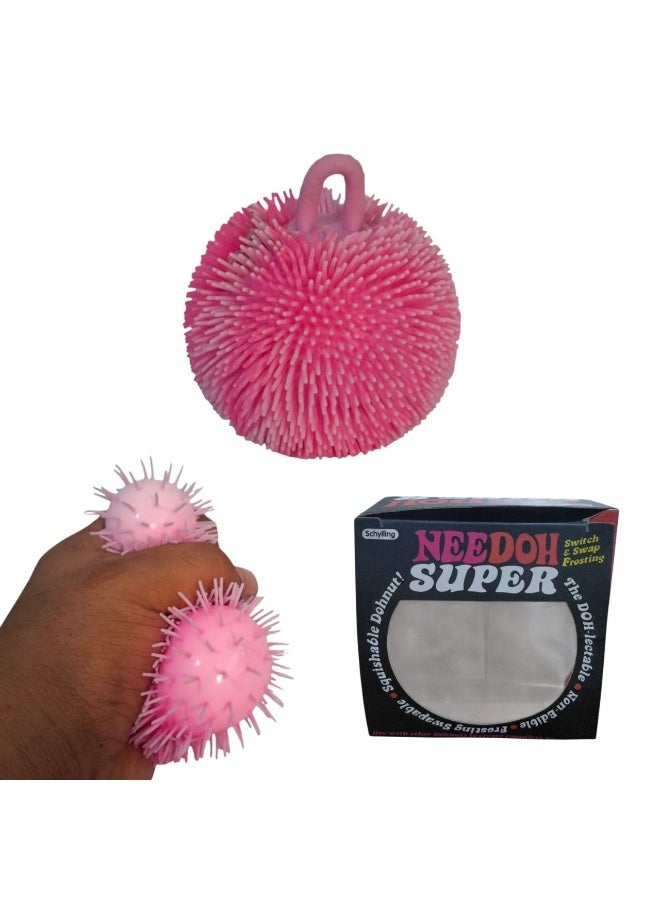 Needoh 8CM Colourful Neon Squeeze Puffer Ball Squishy Sensory Soft Balls - Image 1