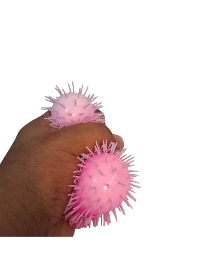 Needoh 8CM Colourful Neon Squeeze Puffer Ball Squishy Sensory Soft Balls - Image 2