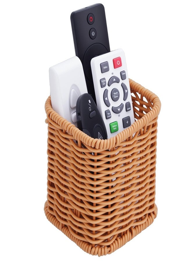 NiHome Remote Caddy, Bedside Remote Control Holder, Synthetic Rattan Organizer for TV Remotes, Makeup Brushes & Office Supplies, Stylish Remote Holder for Table, Living Room, Bedroom & Office - Image 1
