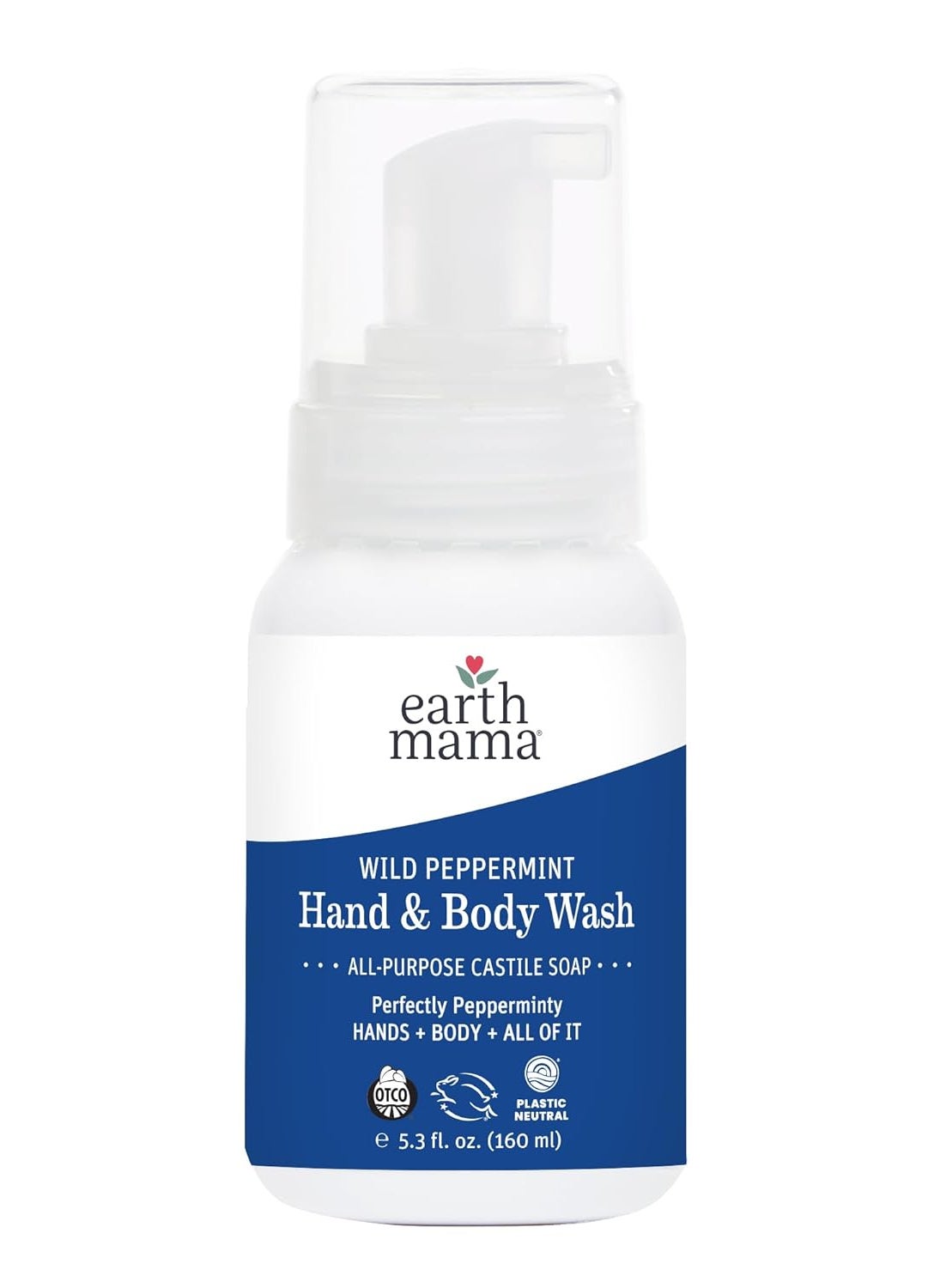 Earth Mama Earth Mama Wild Peppermint Hand  Body Wash  Foaming Castile Soap Liquid and Hand Soap Made with Organic Wild Mint  Peppermint Oil 53 fl oz 