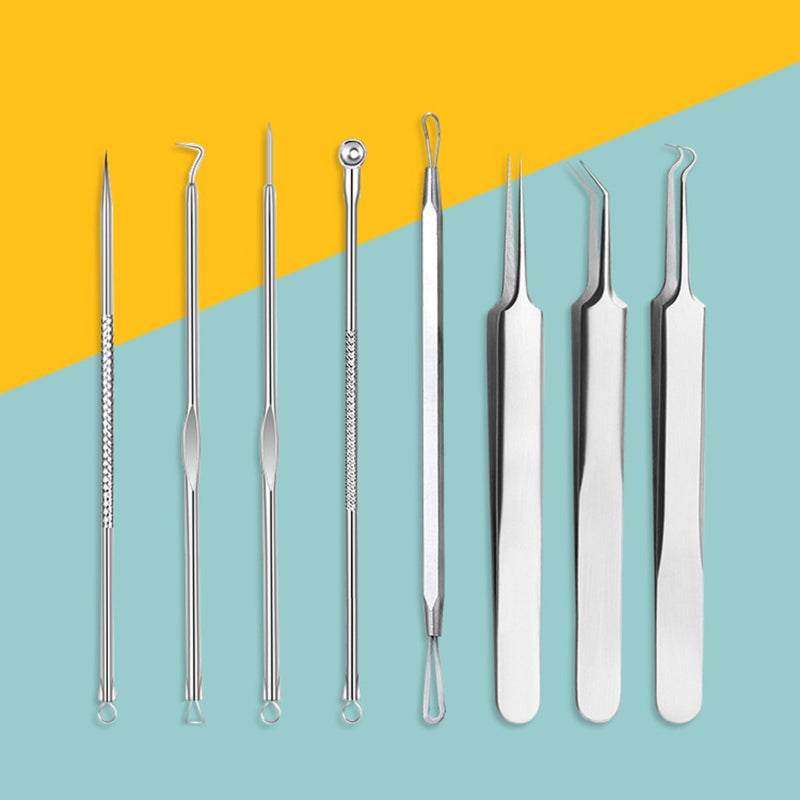 Stainless Steel Acne Blackhead Remover Comedone Extractor Kit Pimple Acne Blemish Removal Tools Set for Facial Skin Beauty Care - Image 1