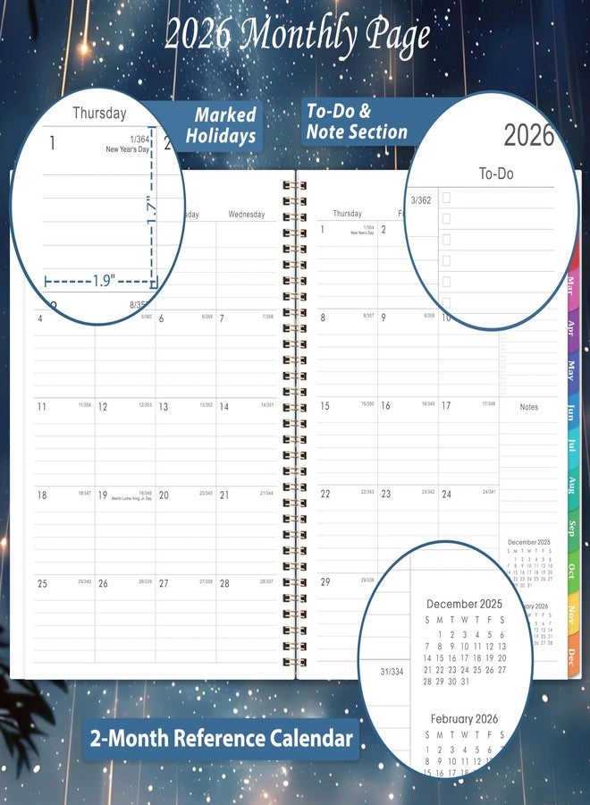 Journaltastic 2026 Planner - Planner 2026, January 2026 - December 2026, Weekly and Monthly Planner, 8.5" x 11", 26 Calendar Monthly Planner - Image 3
