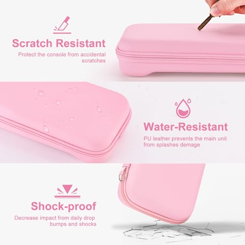Younik Switch 2 Accessories Bundle, 15 in 1 Pink Switch 2 Accessories Kit for Girls Include Carrying Case, Shoulder Strap, Wrist Strap & Stickers, Protective Case for Switch Console & J-Con - Image 5