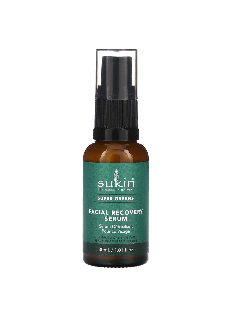 Sukin Sukin  Super Greens Facial Recovery Serum Enhances Skins Radiance 101 fl oz 30 mL 