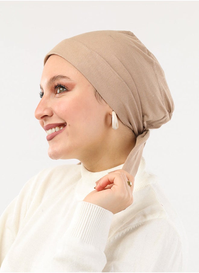 Tie Shop Tie Shop - Padded Cotton Bonnet - Dark Beige For Women 