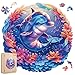 Qiuenisray Wooden Puzzles for Adults Dolphin Baby Jigsaw Puzzles 200 Pieces FSC Certified Unique Ocean Adult Puzzles Wood Puzzles Creative Gift for Family Game 112x112 in - Image 2