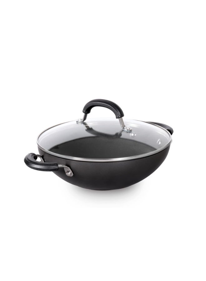 Circulon Origins Non-Stick + Hard Anodized Aluminium Kadhai with Lid and Stay Cool Phenolic Handles / 2.5mm Thickness/Induction and Gas Suitable, 26cm Large (Black), 3 L - Image 1