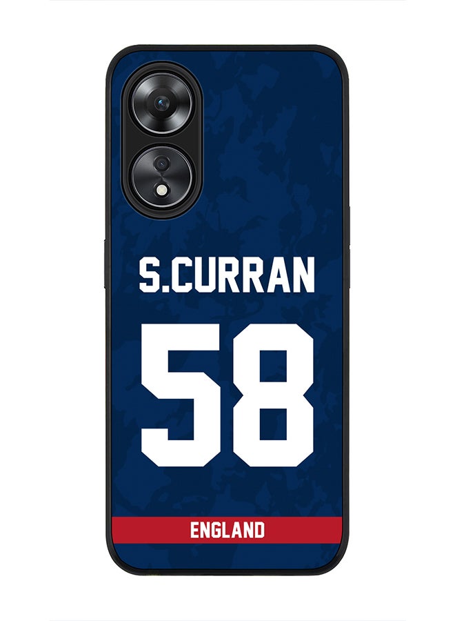 Stylizedd Cover for Oppo A78 5G / Oppo A58 5G Case , Rugged Black Slim fit Flexible Thin Protective Phone Cases - Player Name - Sam Curran, Jersey Number- 58 - Image 1