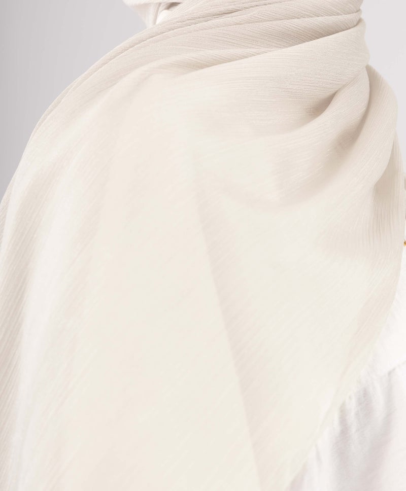 Elegant Ivorywhite Chiffon Scarf — Glittery