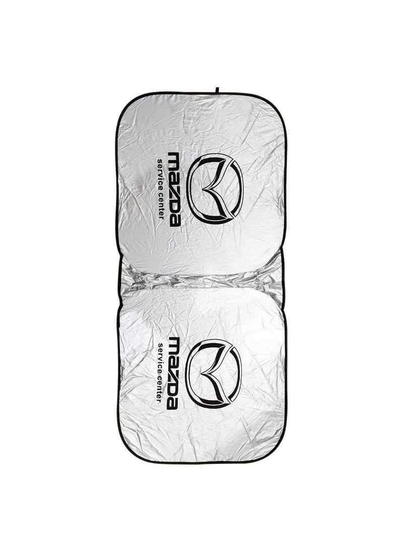 mazda - MAZDA Car Sun Shade UV Rays and Heat Protector Sun Visor Foldable Keep Your Vehicle Cool Blocks UV Rays, Car Windshield Sunshade - Image 1