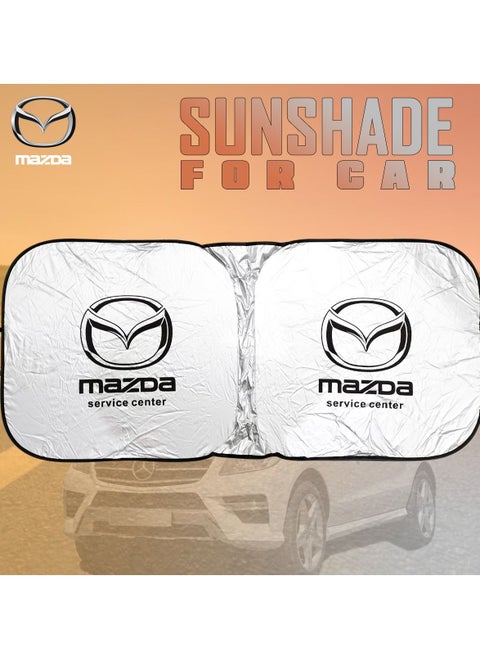MAZDA Car Sun Shade UV Rays and Heat Protector Sun Visor Foldable Keep Your Vehicle Cool Blocks UV Rays, Car Windshield Sunshade
