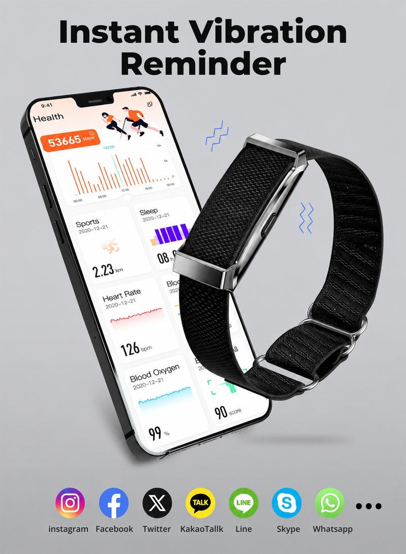 DRAKLAW Fitness Tracker Smart Band, Wearable Activity Bracelet, All‑Day Continuous Heart Rate, Blood Pressure and Sleep Tracking, 40+ Days Battery Life, Free APP , 2 Replacement Bands - Image 5