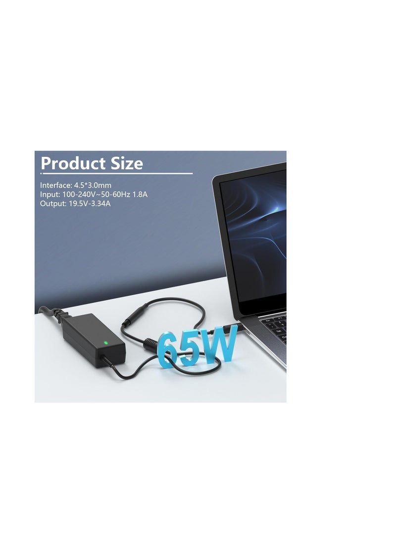 Terabyte محول شاحن لابتوب 65 واط 45 واط لجهاز ديل إنسبيرون 13 14 15 17 سلسلة 3000 5000 7000 لاتيتيود 3510 3410 3520 3420 فوسرو 5301 5390 19.5 فولت 3.34 أمبير مزود طاقة مع نصائح 4.5 * 3.0 مم و 7.4 * 5.0 مم - Image 2