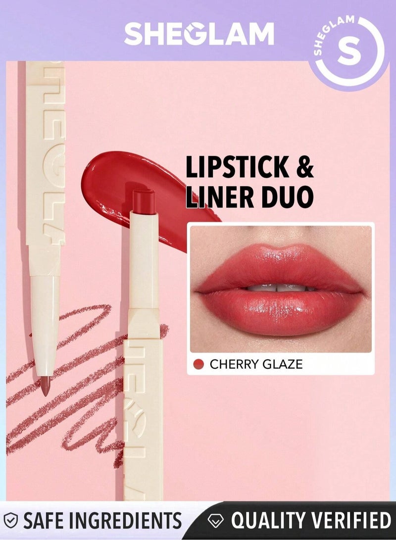 SHEGLAM Glam 101 Sheer Tinted Lipstick & Liner Duo-Cherry Glaze CherryGlaze - Image 1