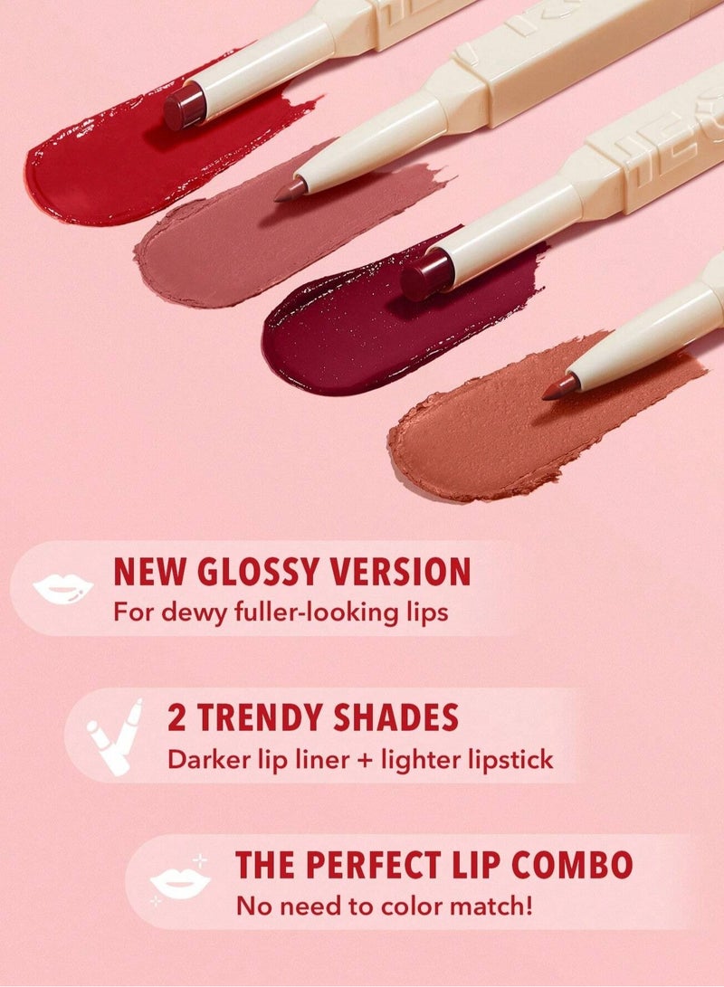 SHEGLAM Glam 101 Sheer Tinted Lipstick & Liner Duo-Cherry Glaze CherryGlaze - Image 2