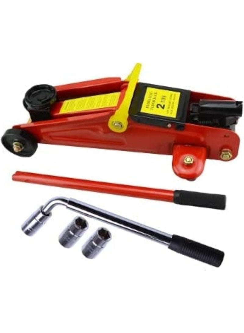 2-Ton Hydraulic Floor Car Jack with Wheel Support Stand – Lightweight, Durable Lifting Tool for Tire Change & Daily Auto Repair