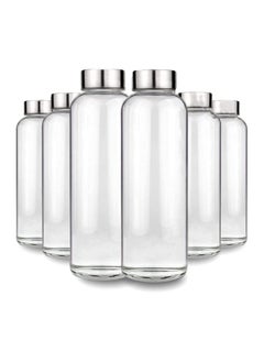 FUFU 6pack 1L glass drinking bottle glass bottle, leakproof, with screw cap  - Image 1