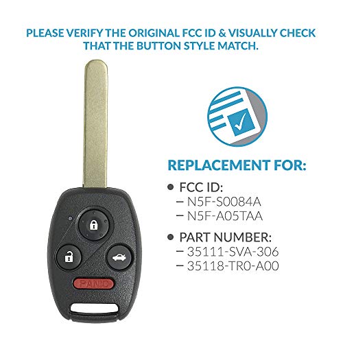 Keyless2Go Replacement for Keyless Entry Car Key Vehicles That Use 4 Button N5F-S0084A - Image 4