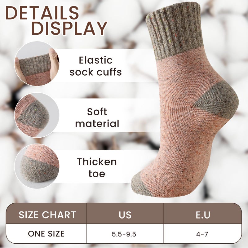 coclothy Wool Socks for Women - Wool Socks Womens Winter, Boot Sock for Women Men Thick Knit Soft Womens Crew Sock, Yellow/Pink/Blue/Gray/Black - Image 4