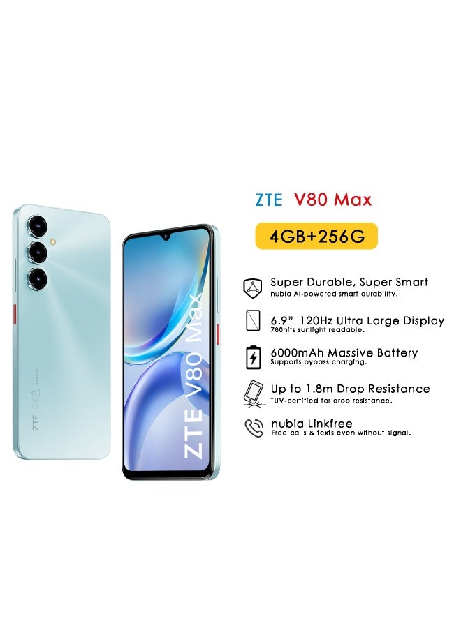 V80 Max Dual SIM Sky Cyan 4+10GB RAM 256GB 4G - International Version