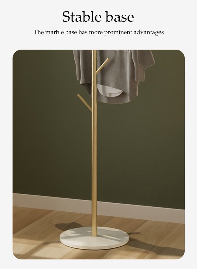 DUNISO Coat Rack，Independent Clothes Hanger，Stand Garment Rack，Clothes Rack with Marble Base for Hanging Clothes, Hats, Bags,Golden Tree Branch Shaped Green Leaf Style  - Image 5