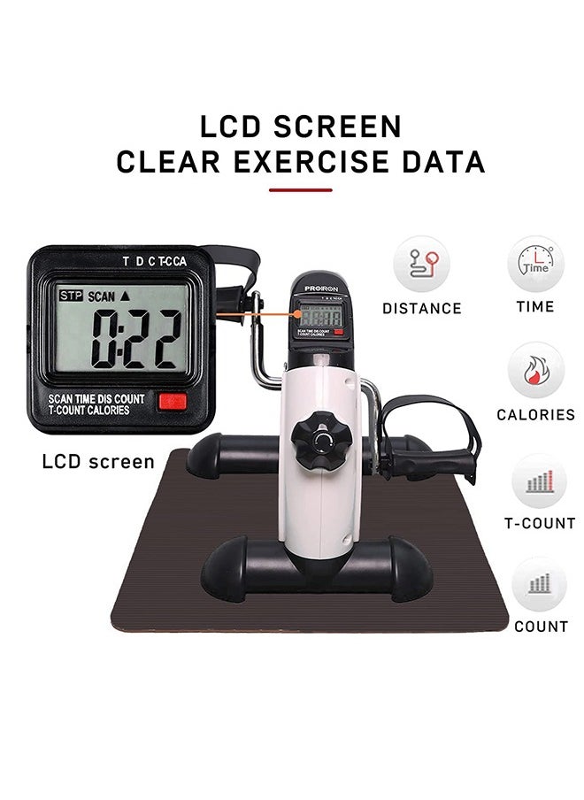 Occuwzz - Mini Exercise Bike Under Desk Bike Pedal Exerciser Portable Foot Cycle Arm & Leg Peddler Machine with LCD Screen Displays - Image 1