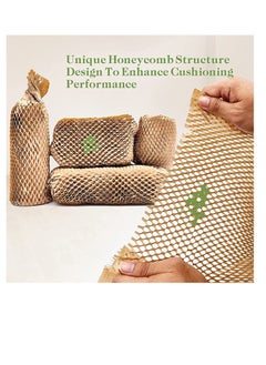 Excefore Honeycomb Packaging Paper Wrap Roll 15" x 131", Cushion Wrap Roll Eco Friendly Moving Packaging,Protective Kraft Shipping Wrapping Suppliers Boxes Filler Brown for Shipping/ Moving Fragile  - Image 4