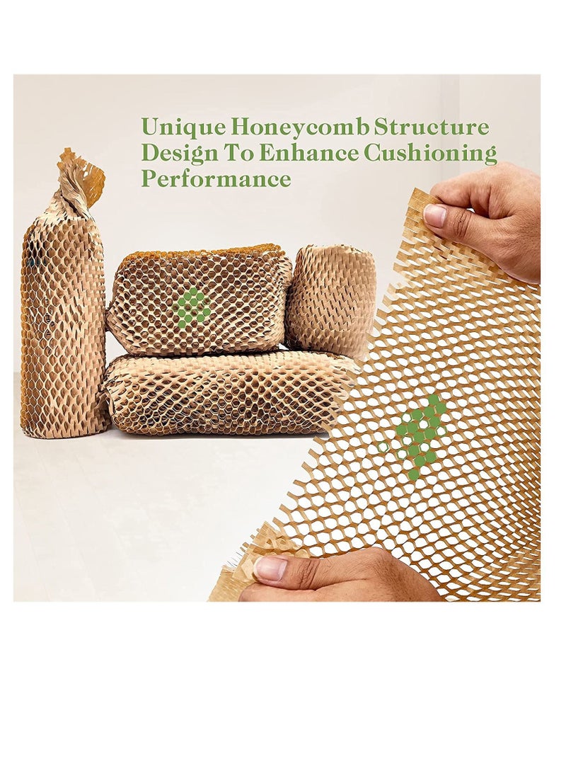 Excefore Honeycomb Packaging Paper Wrap Roll 15" x 131", Cushion Wrap Roll Eco Friendly Moving Packaging,Protective Kraft Shipping Wrapping Suppliers Boxes Filler Brown for Shipping/ Moving Fragile  - Image 4