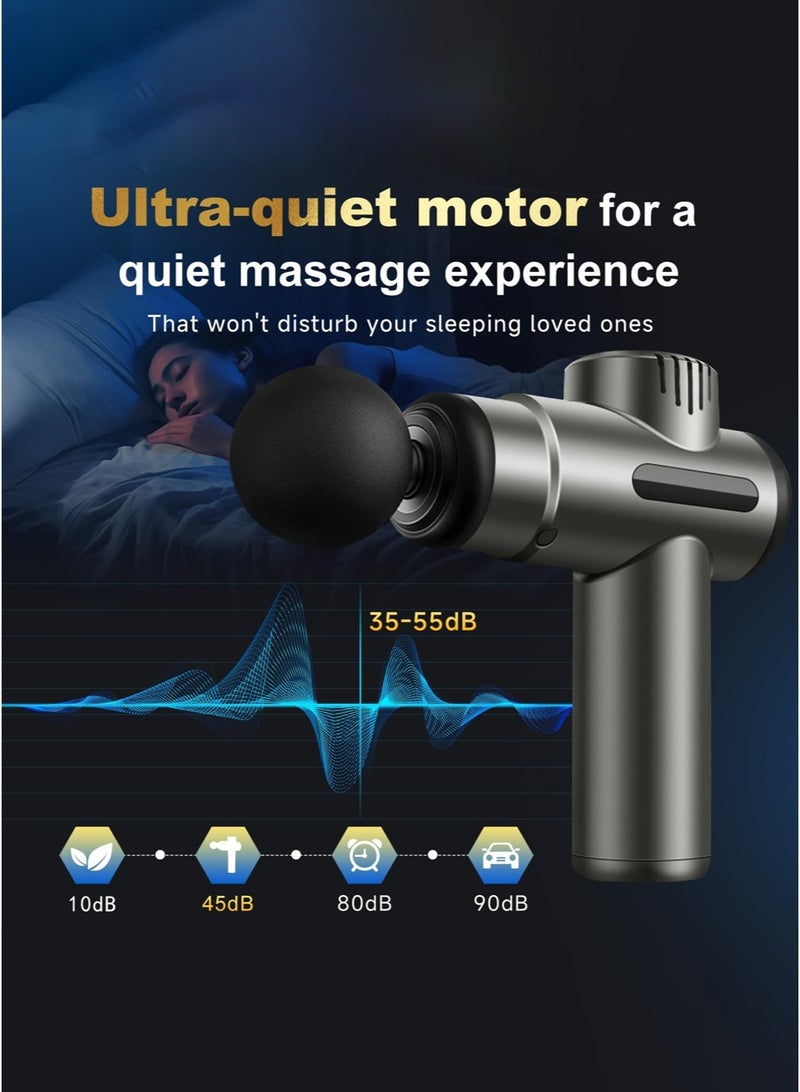CAYGA Mini Massage Gun Deep Tissue Massager, Handheld Cordless Percussion Massager LED Touch Screen with 8 Different Massage Heads 99 Speeds for Quiet Portable Electric Handheld Body Massager For Back Neck Pain Relief - Image 5
