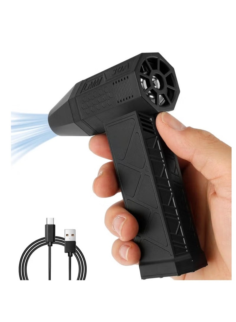Generic Mini Jet Fan Electric Air Blower Gun & Small Hand Fan with Turbo Blades , Super Power AirDuster, 130,000 RPM Wind Speed 52m/s New Portable Turbo Violent  - Image 1