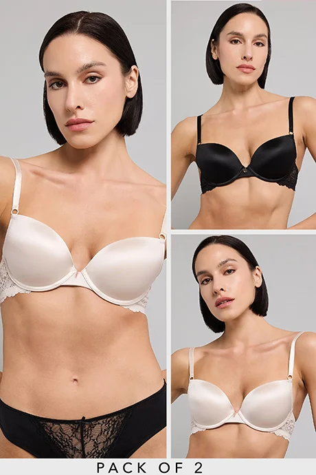 أر أند بي 2 Pack Satin T-Shirt Bras