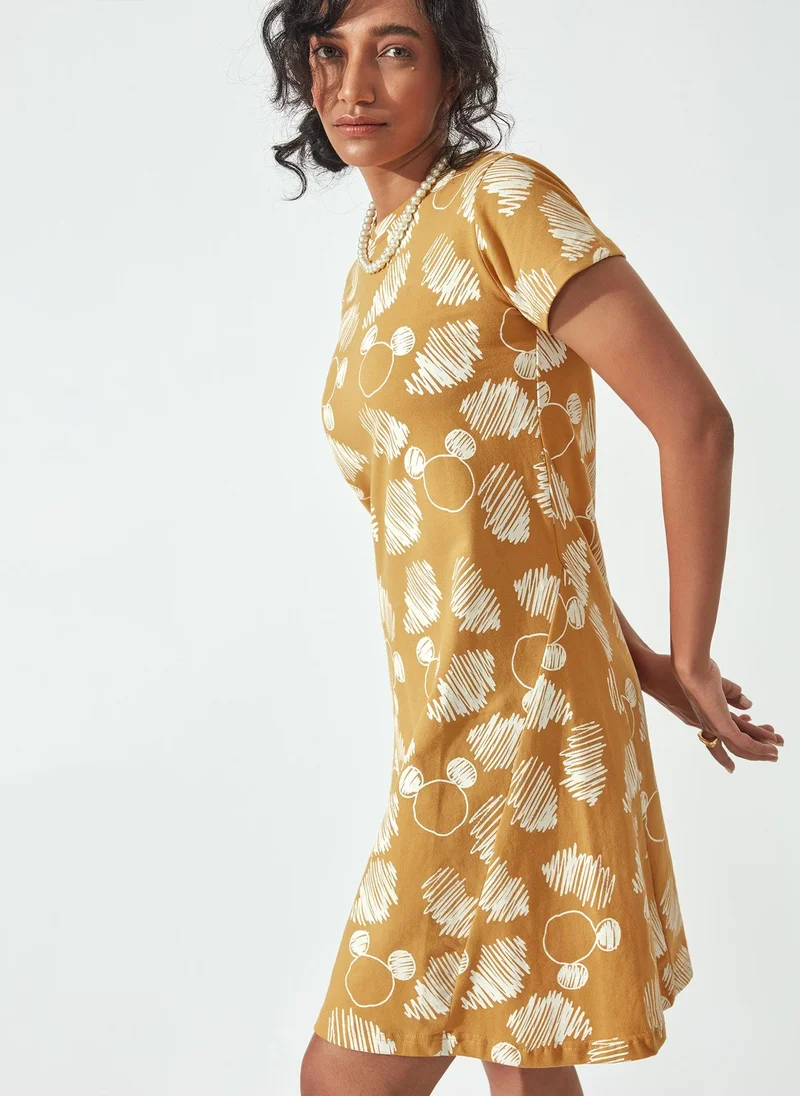 ذا ليبل لايف Mustard Scribbly Mickey Dress by Disney