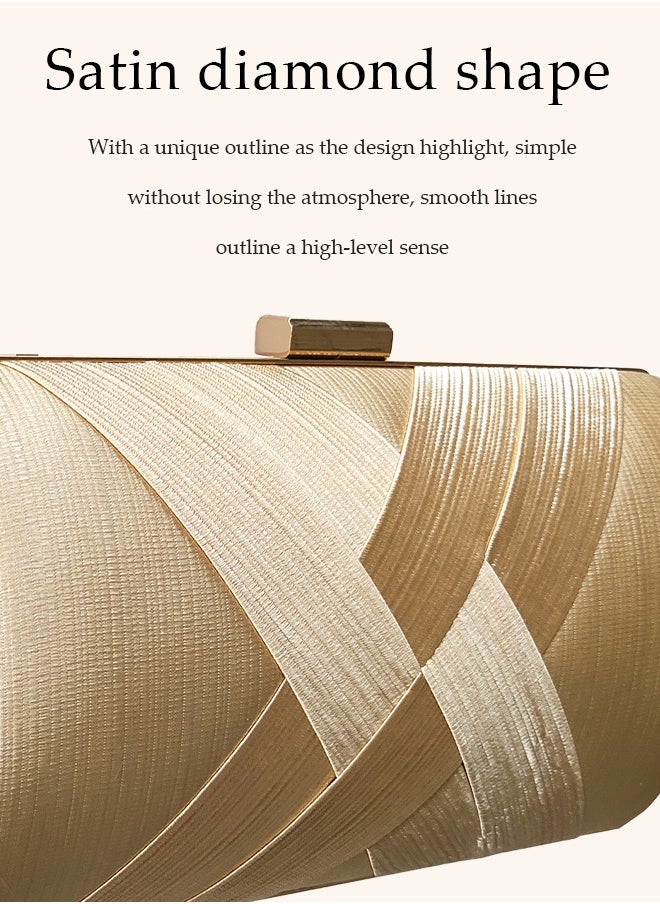 Generic Women's Tassel Clutch Handbag Hard Case Satin Evening Clutch Bag Detachable Chain, Elegant Tassel Handbags Purse, Ladies Vintage Crossbody Shoulder Bag Ladies Stunning Clutches Bags for Wedding, Party, Prom, Banquet  - Image 5