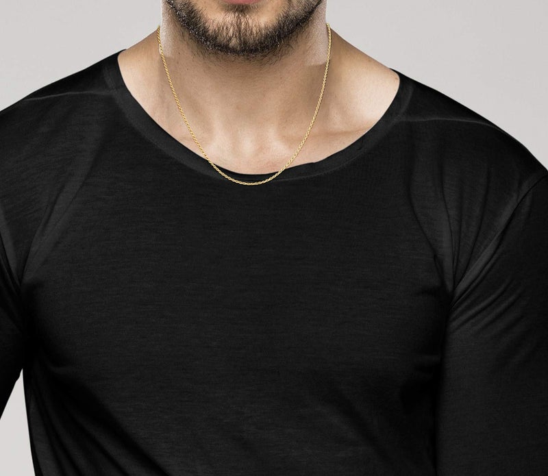 Miabella Italian 18K Gold Plated 925 Sterling Silver 2mm, 3mm Diamond-Cut Braided Rope Chain Necklace for Men Women, Made in Italy (2mm, Length 16 Inches) - Image 3