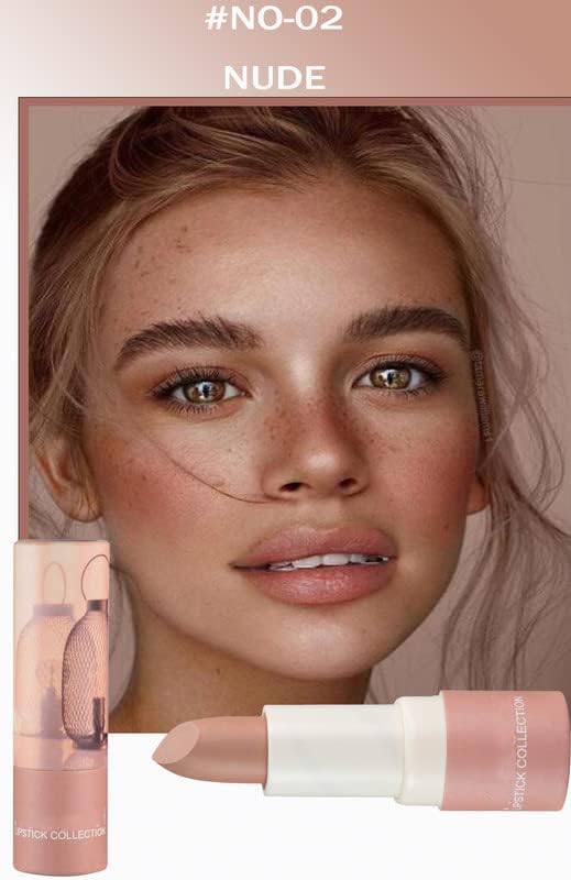 AKARY Matte Nude Lipstick Bold Intense Nudes Paper Tube Lipsticks Smooth Velvety Lip Gloss Long Lasting Lip Stick NonStick Cup Not Fade Nude Lip Stick Senior Matte Lip Makeup Gifts for Women and Girls - Image 4