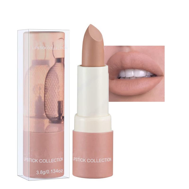 AKARY Matte Nude Lipstick Bold Intense Nudes Paper Tube Lipsticks Smooth Velvety Lip Gloss Long Lasting Lip Stick NonStick Cup Not Fade Nude Lip Stick Senior Matte Lip Makeup Gifts for Women and Girls - Image 2