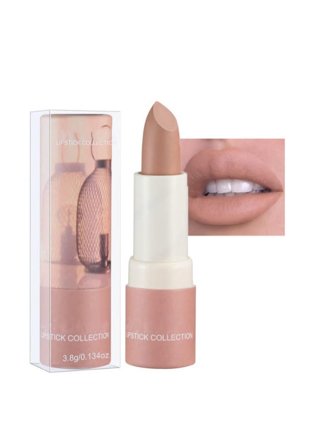 AKARY Matte Nude Lipstick Bold Intense Nudes Paper Tube Lipsticks Smooth Velvety Lip Gloss Long Lasting Lip Stick NonStick Cup Not Fade Nude Lip Stick Senior Matte Lip Makeup Gifts for Women and Girls - Image 1