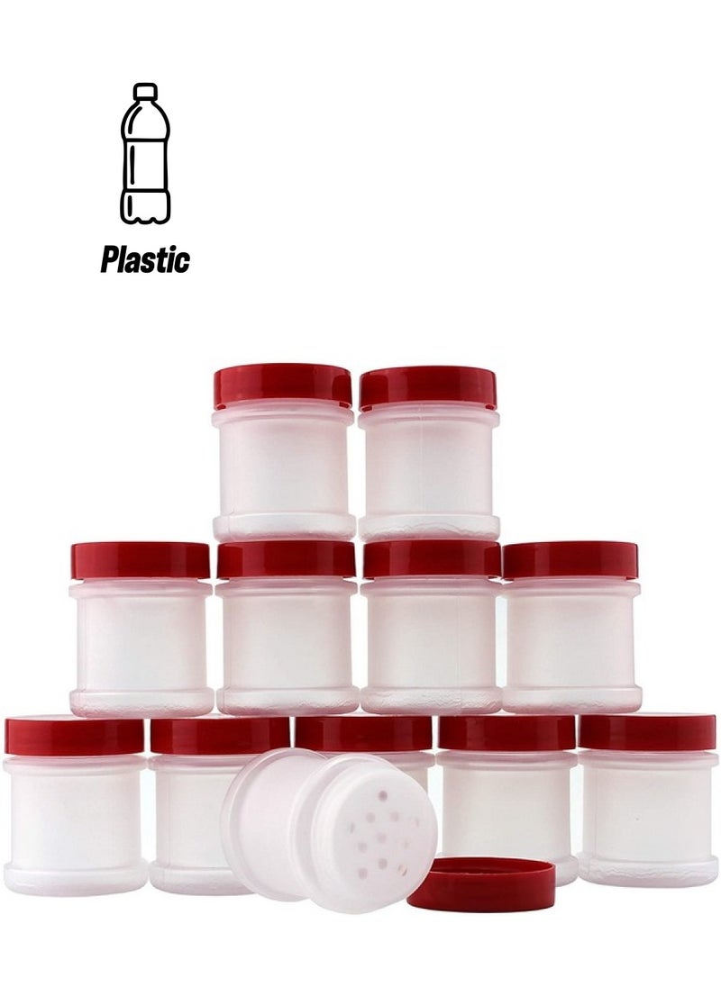 Cornucopia Brands - Mini Plastic Spice Jars W/Sifters (12Pack Red); 2 Tablespoon Capacity (1 Fluid Ounce) Spice Bottles Great For Travel Glitter Gifts Favors Etc. - Image 1