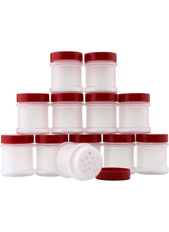 Cornucopia Brands - Mini Plastic Spice Jars W/Sifters (12Pack Red); 2 Tablespoon Capacity (1 Fluid Ounce) Spice Bottles Great For Travel Glitter Gifts Favors Etc. - Image 1