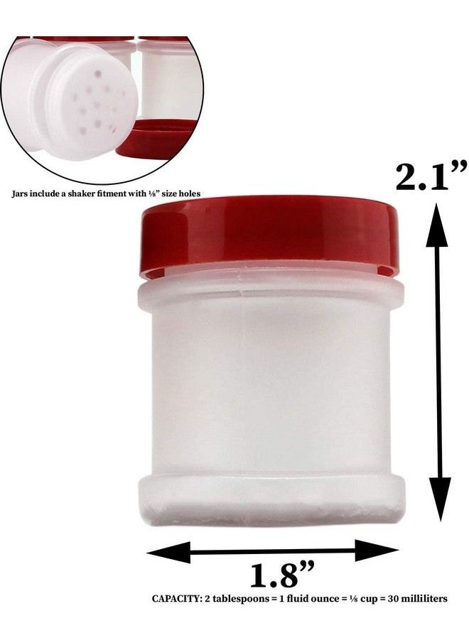 Cornucopia Brands - Mini Plastic Spice Jars W/Sifters (12Pack Red); 2 Tablespoon Capacity (1 Fluid Ounce) Spice Bottles Great For Travel Glitter Gifts Favors Etc. - Image 1