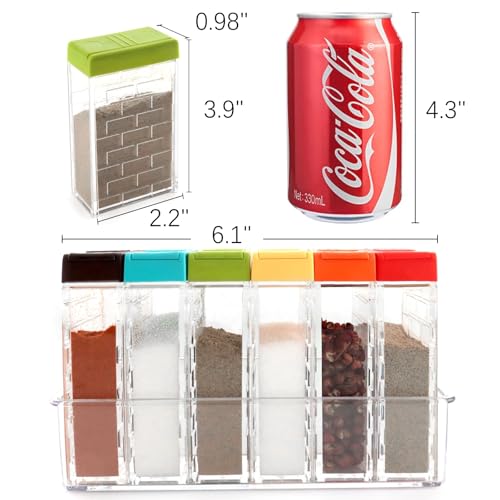 URALFA Spice Shaker Jars, Plastic Seasoning Shaker Box Condiment Set for Travel, Seasoning Storage Containers,Color - Image 2