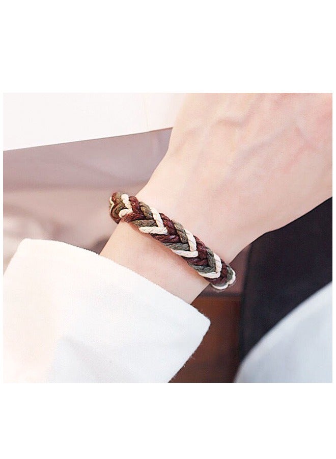 سوار بوهيمي من خيوط القطن المضفرة للنساء والرجال، سوار معصم قابل للتعديل، مجوهرات يدوية الصنع بتصميم بسيط للارتداء اليومي - Image 5