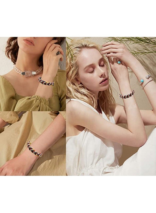 سوار بوهيمي من خيوط القطن المضفرة للنساء والرجال، سوار معصم قابل للتعديل، مجوهرات يدوية الصنع بتصميم بسيط للارتداء اليومي - Image 4