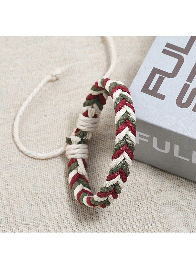 سوار بوهيمي من خيوط القطن المضفرة للنساء والرجال، سوار معصم قابل للتعديل، مجوهرات يدوية الصنع بتصميم بسيط للارتداء اليومي - Image 3